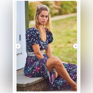 LoveShackFancy Lais Floral vintage poplin puffed sleeved dress